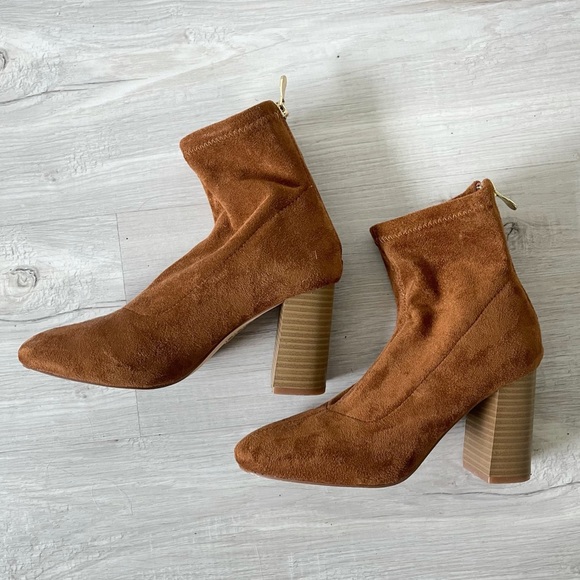 cognac sock booties